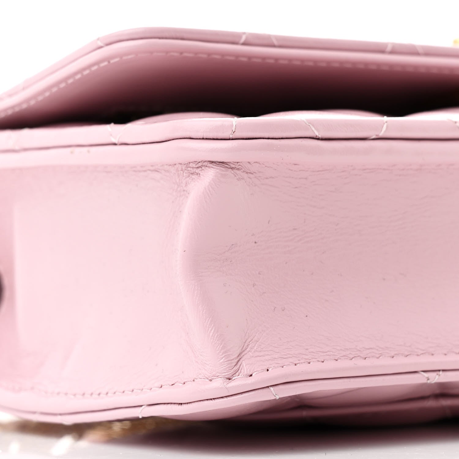Chanel Shiny Calfskin Quilted Wallet on Chain WOC Pink 10 of 12