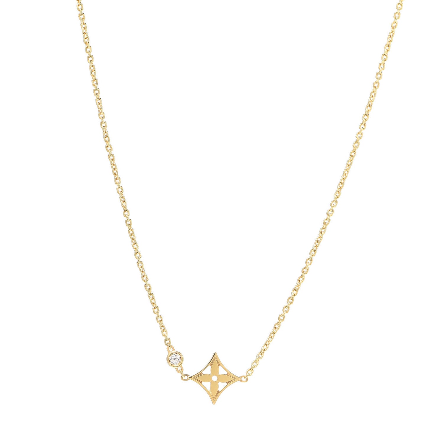 18K Yellow Gold Diamond Idylle Blossom Pendant Necklace