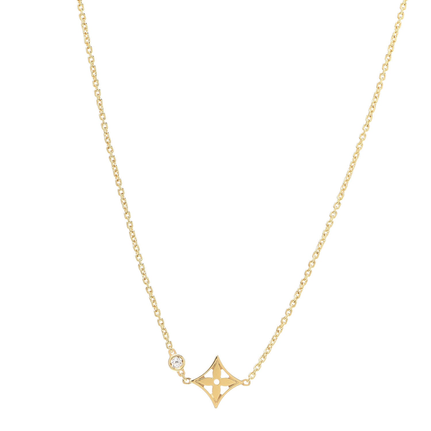 Louis Vuitton 18K Yellow Gold Diamond Idylle Blossom Pendant Necklace 1 of 6