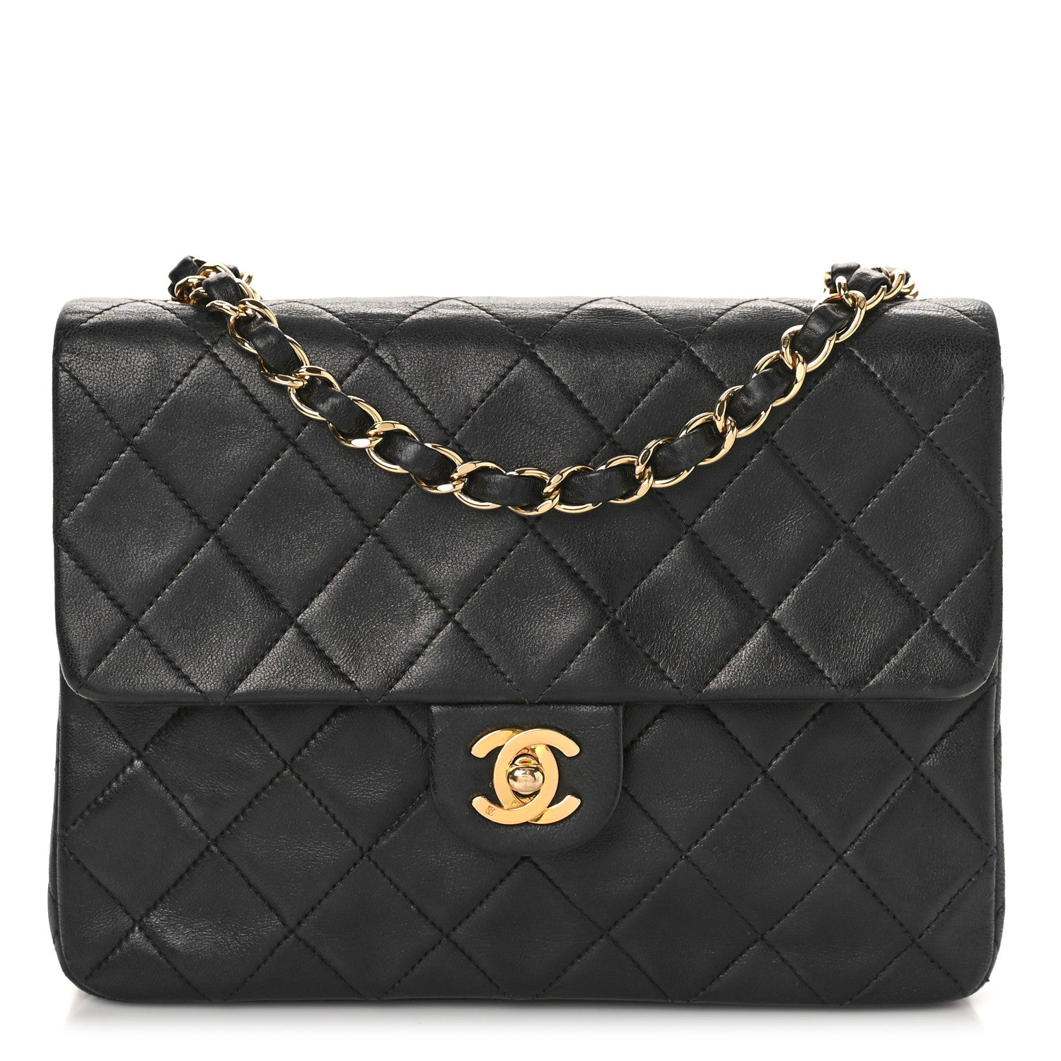Chanel Lambskin Quilted Mini Square Flap Bag Black 1 of 10