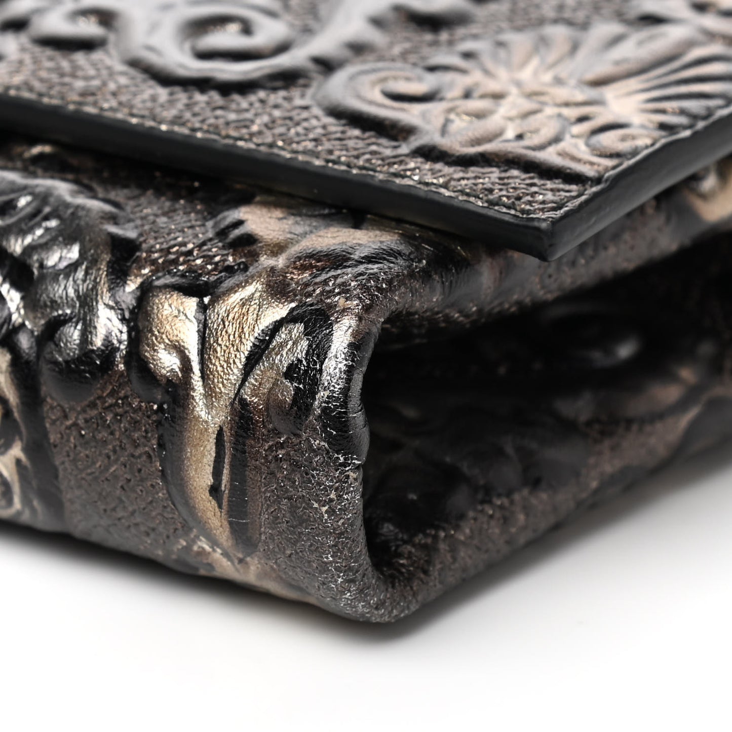 Metallic Calfskin Printed Clutch Multicolor
