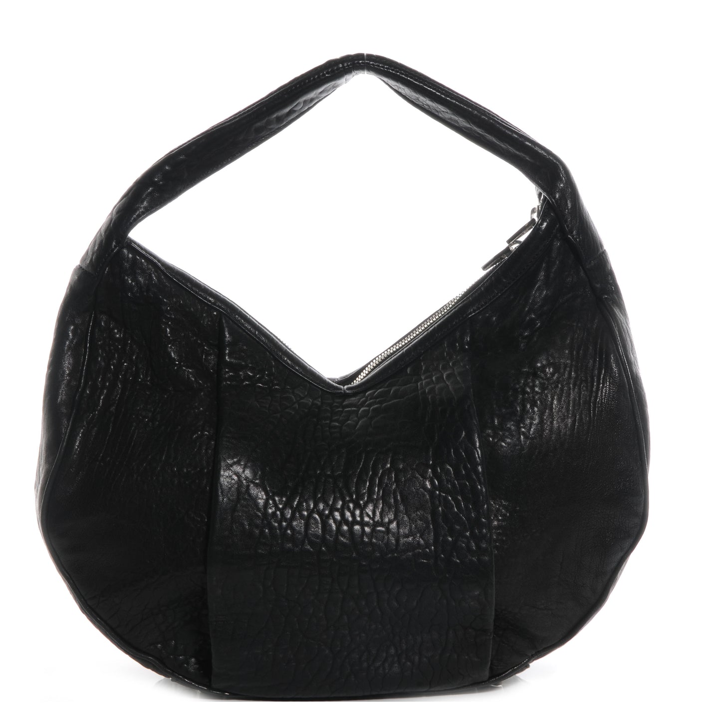 Textured Lambskin Morgan Hobo Black