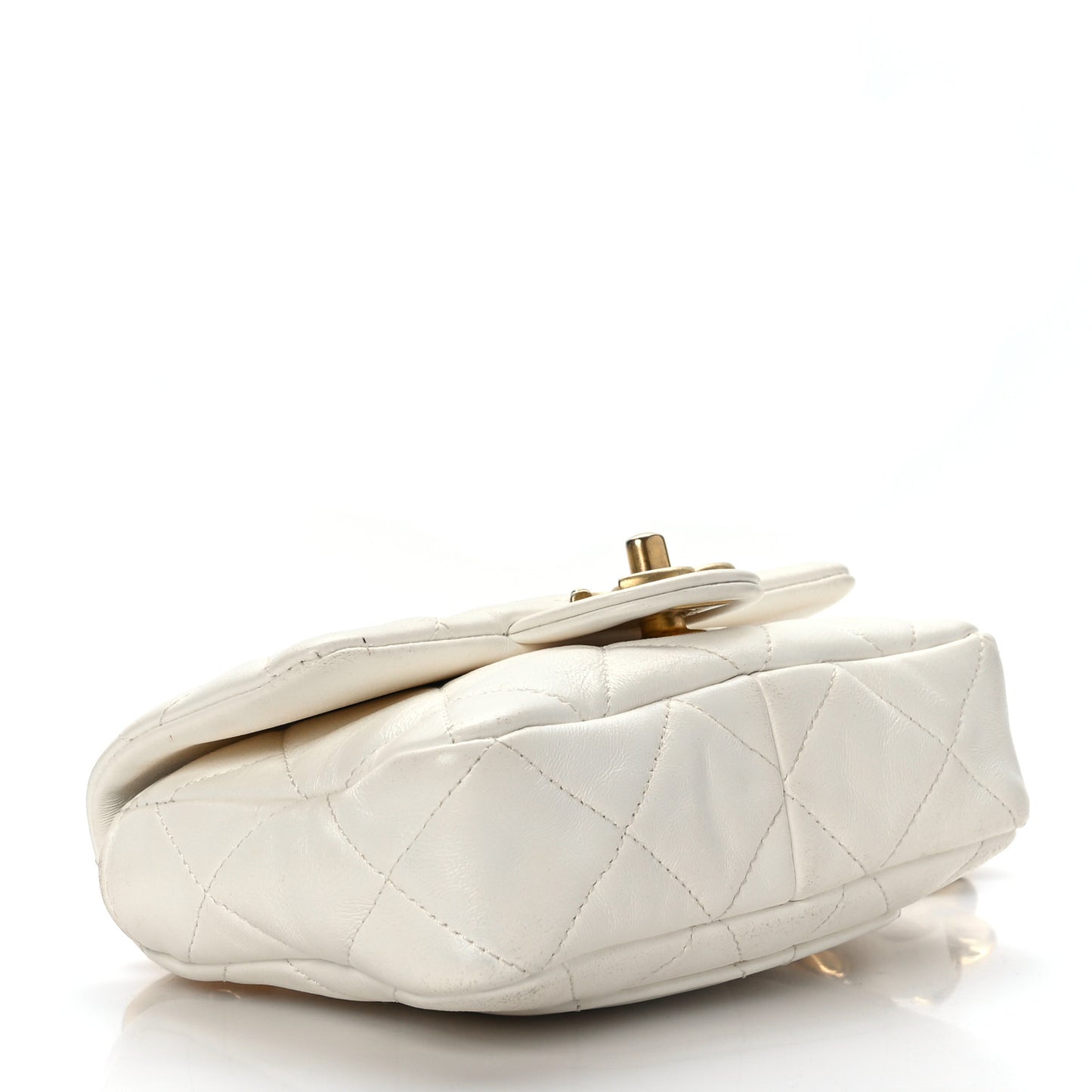 Lambskin Quilted Mini Funky Town Flap White