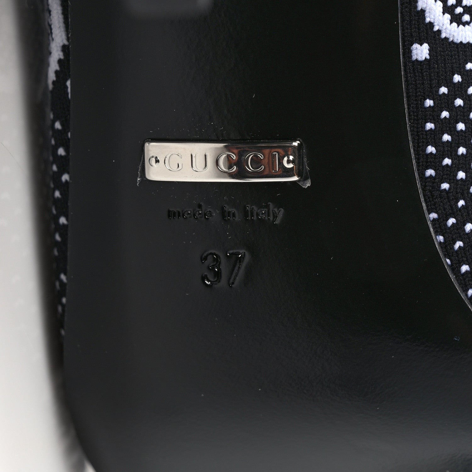 Gucci Technical Jersey Knit GG Monogram Square G 75mm Ankle Boots 37 Black Great White 6 of 8