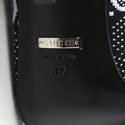 Gucci Technical Jersey Knit GG Monogram Square G 75mm Ankle Boots 37 Black Great White 6 of 8