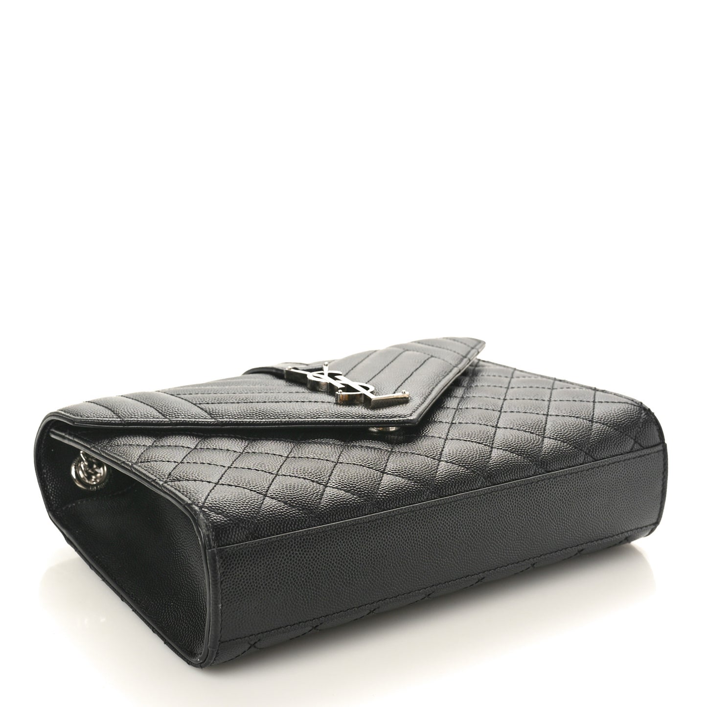 Grain De Poudre Textured Mixed Matelasse Triquilt Medium Monogram Satchel Black