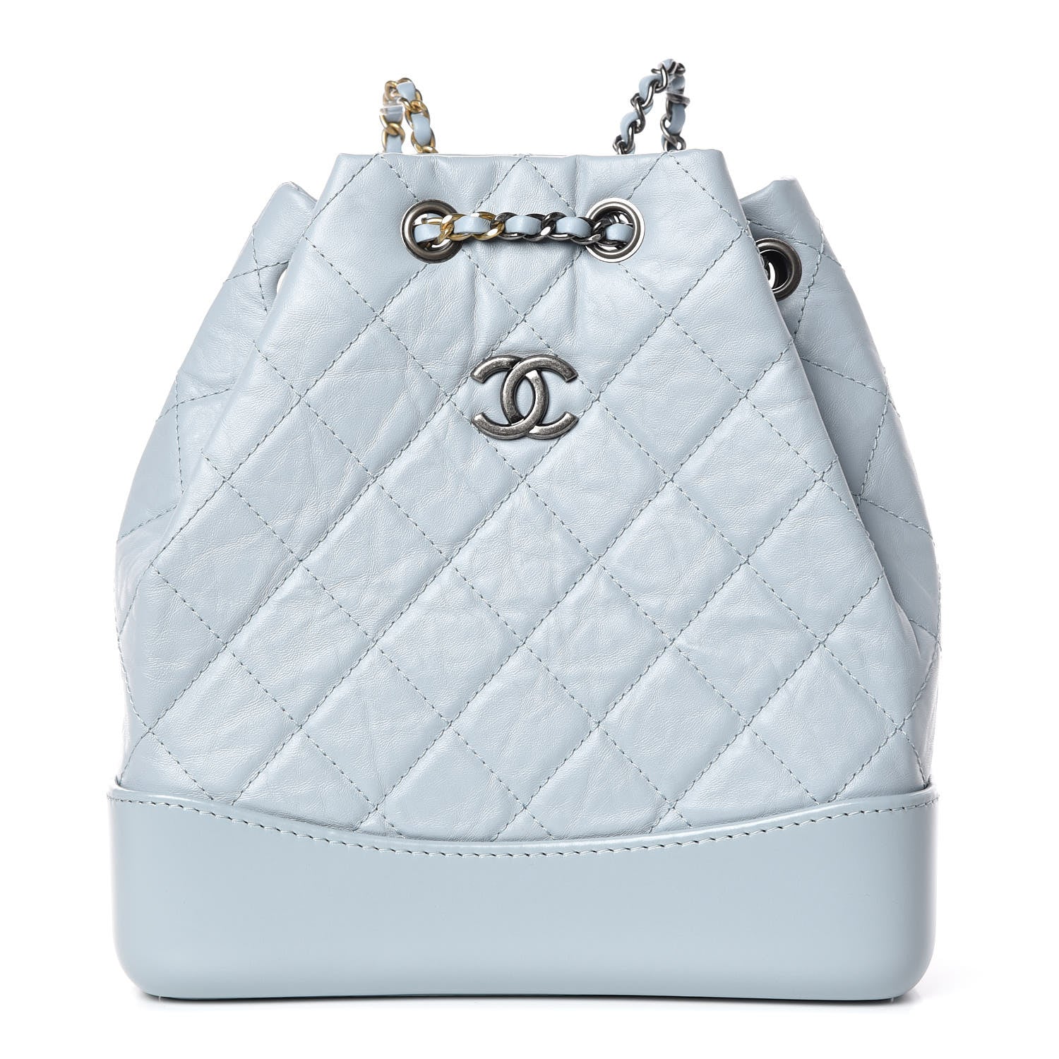 Chanel Aged Calfskin Quilted Small Gabrielle Backpack Light Blue 1 of 10