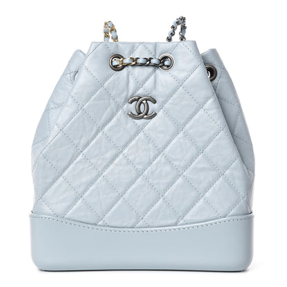 Chanel Aged Calfskin Quilted Small Gabrielle Backpack Light Blue 1 of 10