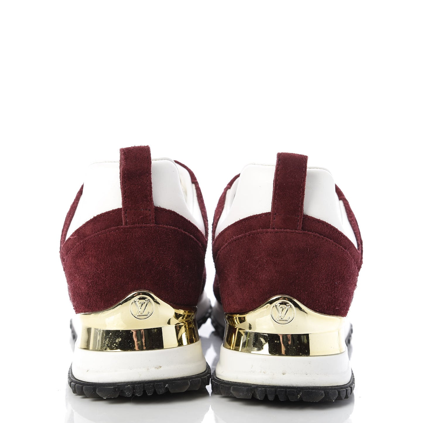 Suede Calfskin Run Away Sneakers 35 Burgundy White