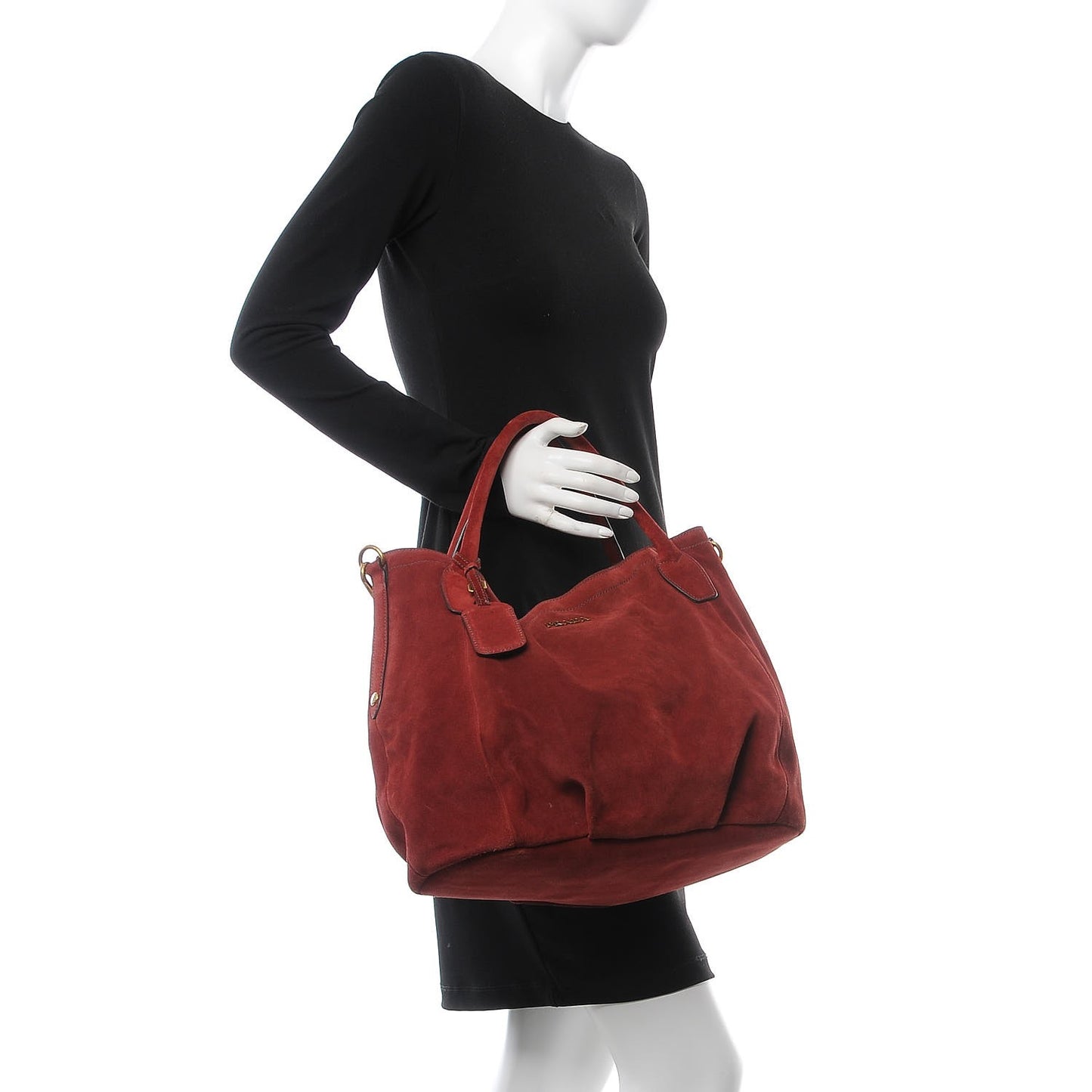 Suede Shoulder Bag Red
