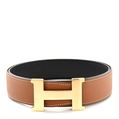 Hermes Box Togo 38mm Constance H Belt 95 Black Gold 3 of 6