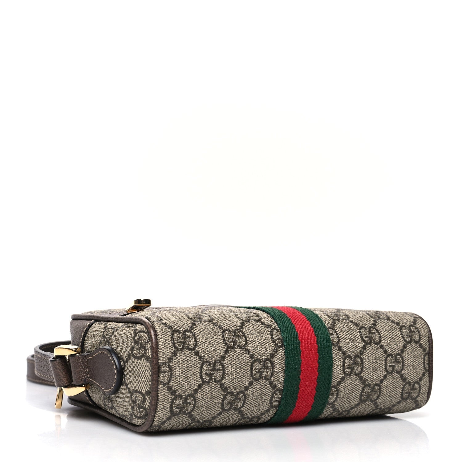 Gucci GG Supreme Monogram Web Mini Ophidia Shoulder Bag Brown 4 of 12