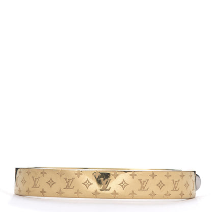 Louis Vuitton Brass Monogram Nanogram Cuff S Gold 3 of 4