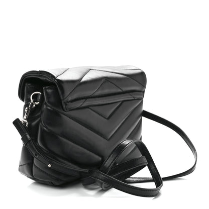 Saint Laurent Calfskin Y Quilted Monogram Toy Loulou Crossbody Bag Black 2 of 11