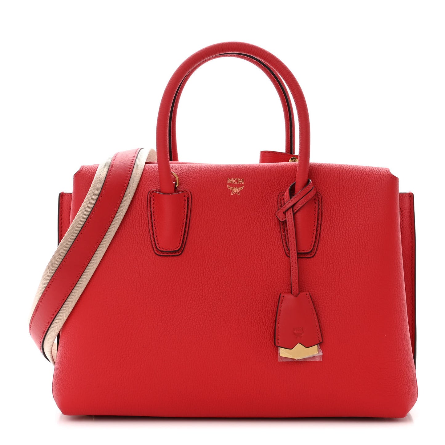 Grained Calfskin Medium Milla Tote Ruby Red