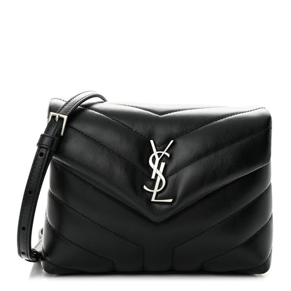 Saint Laurent Calfskin Y Quilted Monogram Toy Loulou Crossbody Bag Black 1 of 11