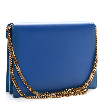 Saint Laurent Smooth Calfskin Monogram Cassandra Clasp Bag Blue Majorelle 3 of 15