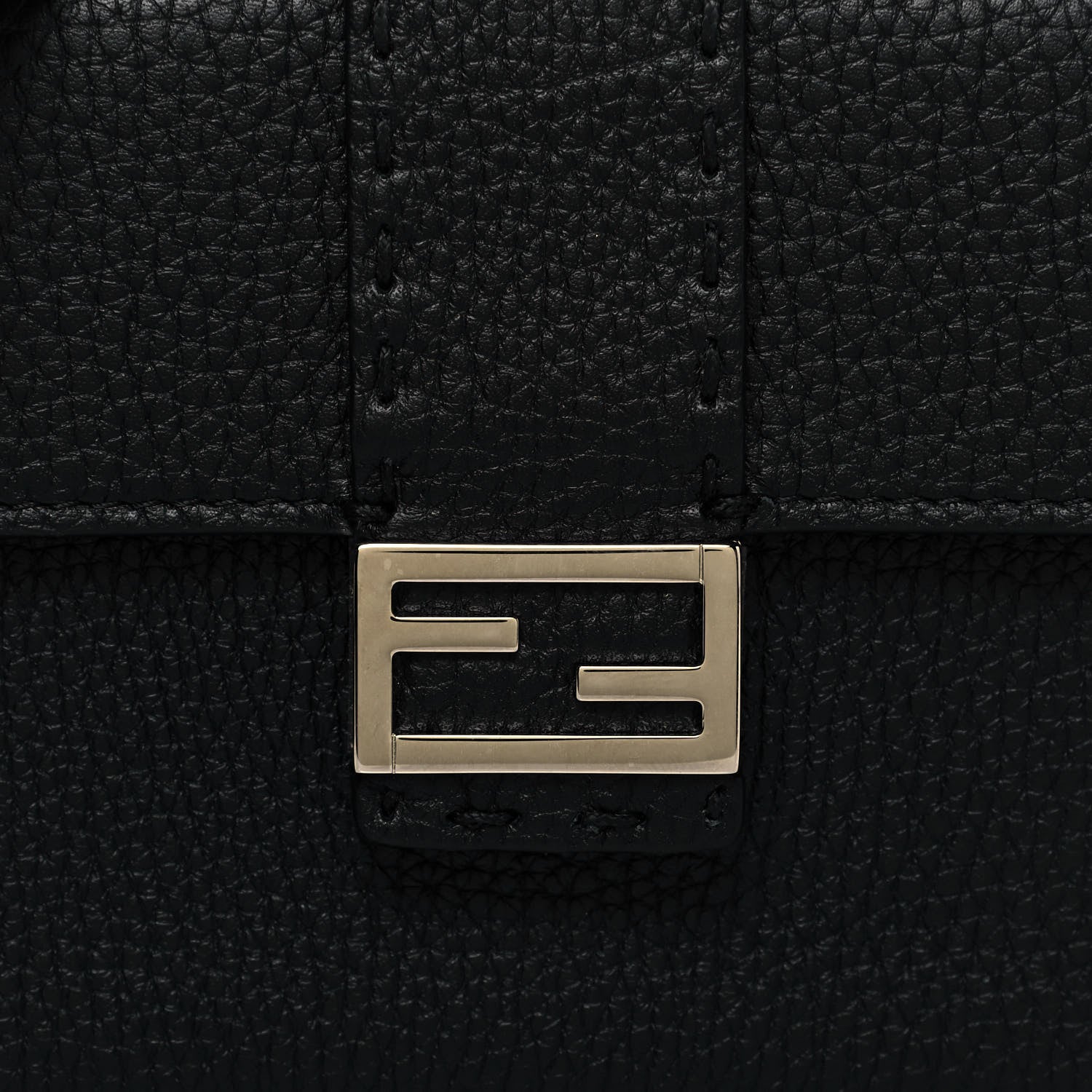 Fendi Cuoio Romano Selleria Baguette Belt Pouch Black 7 of 12