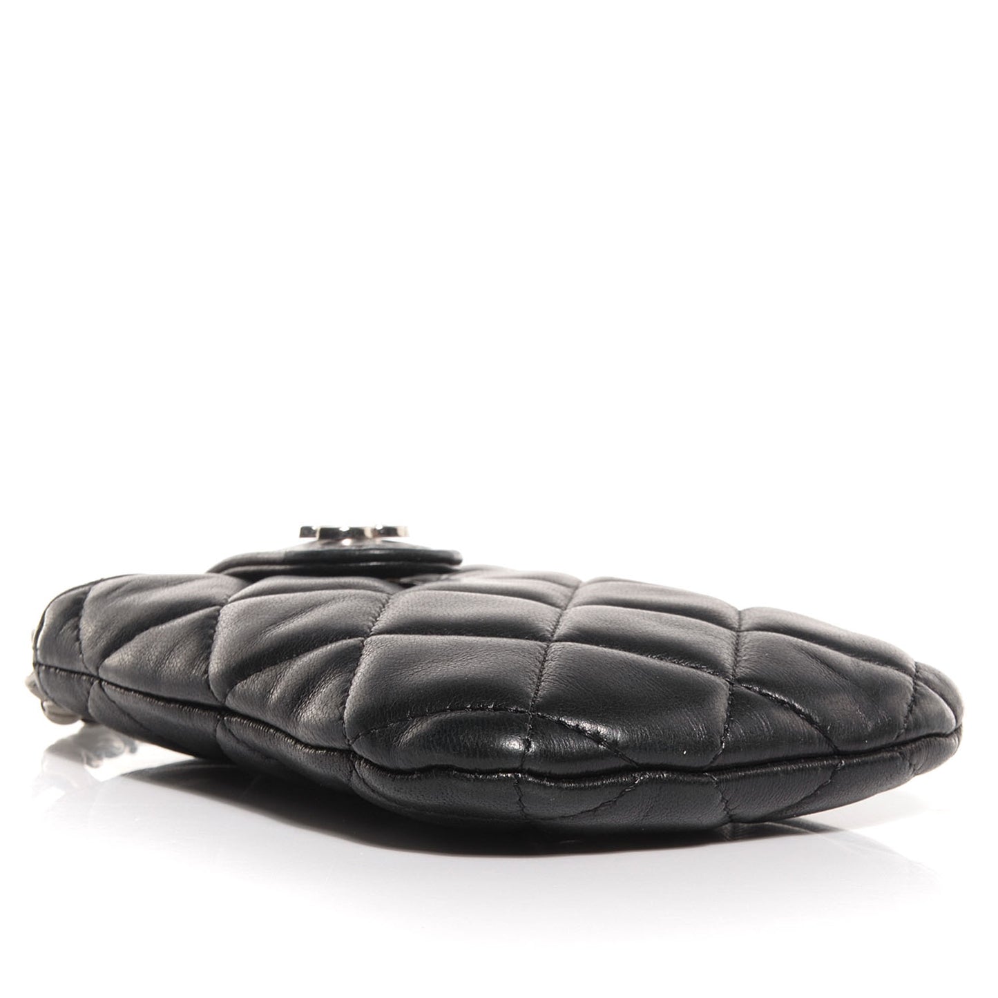Lambskin Quilted Chain Phone Case Black