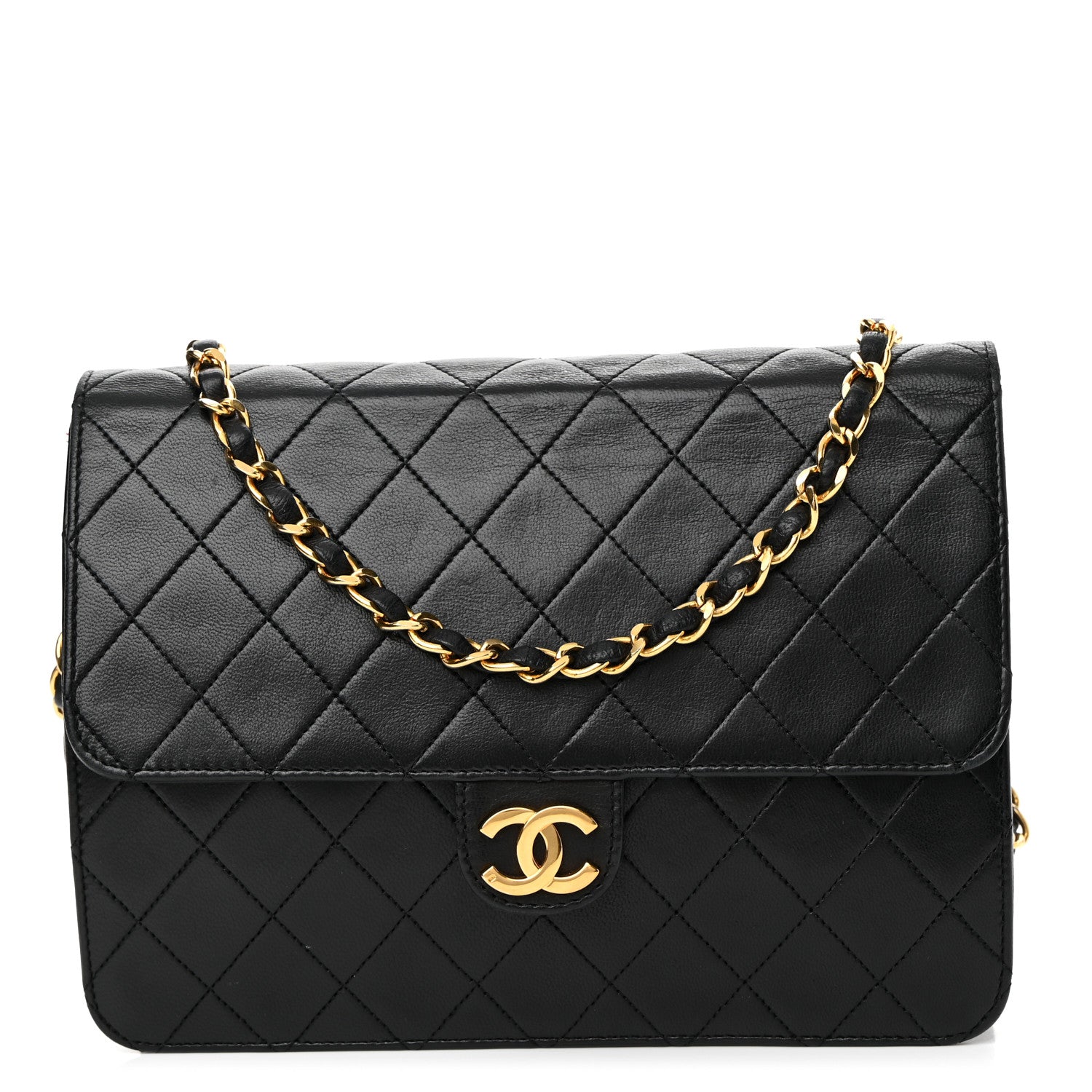 Chanel Lambskin Quilted Small Single Flap Bag Black 1 of 9