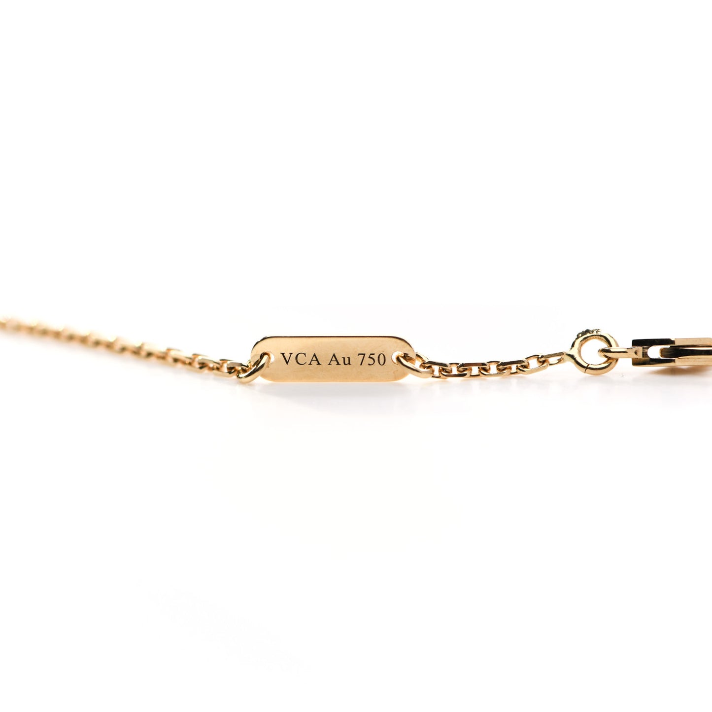 18K Yellow Gold Mother of Pearl Vintage Alhambra Pendant Necklace