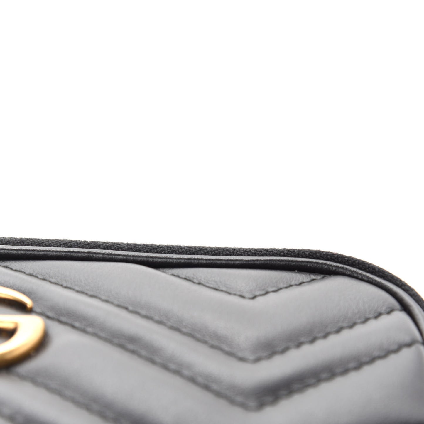 Calfskin Matelasse Mini GG Marmont Chain Crossbody Bag Black