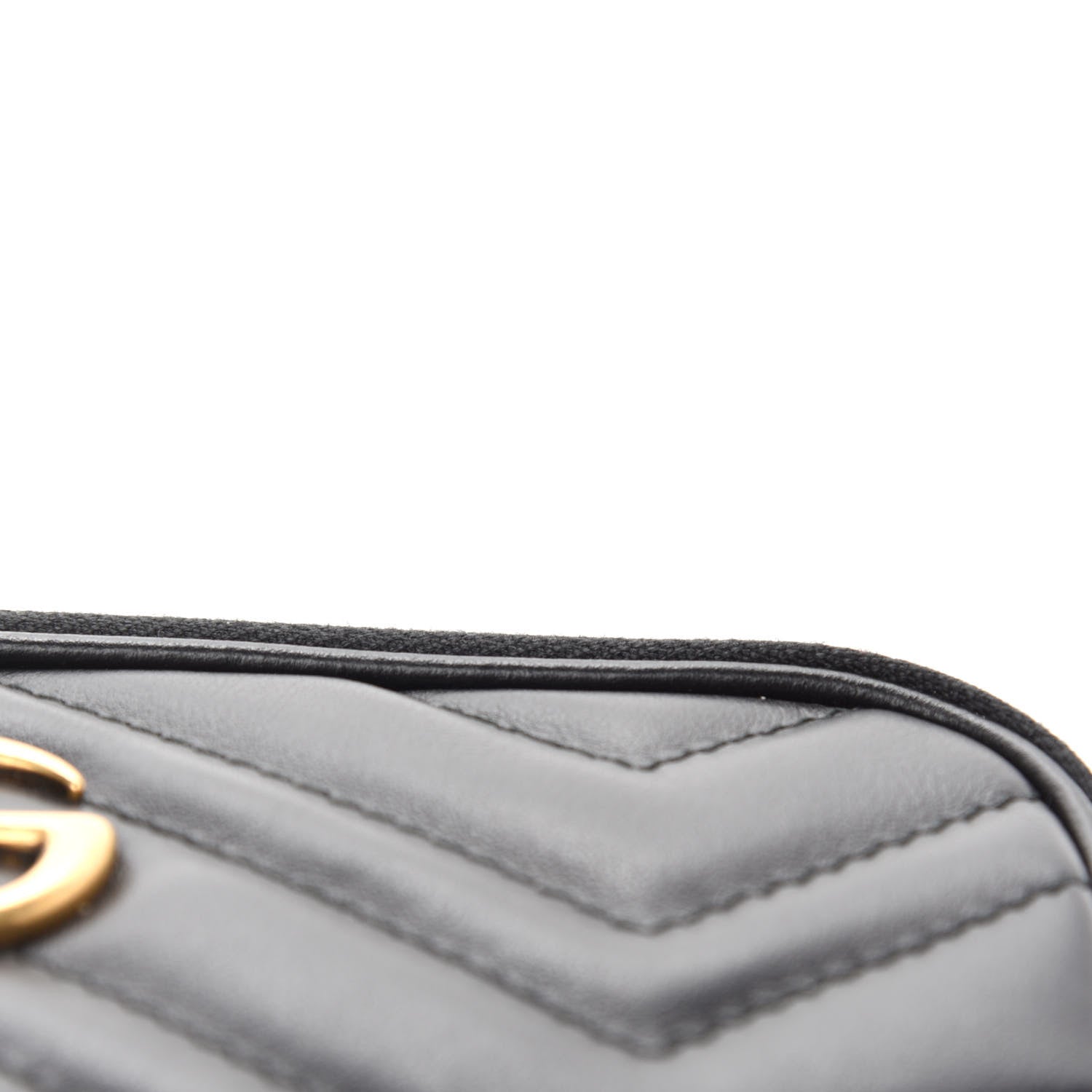 Gucci Calfskin Matelasse Mini GG Marmont Chain Crossbody Bag Black 12 of 13
