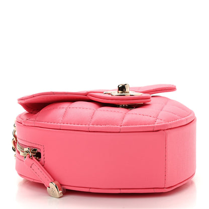 Chanel Lambskin Quilted CC In Love Heart Clutch With Chain Pink 4 of 11
