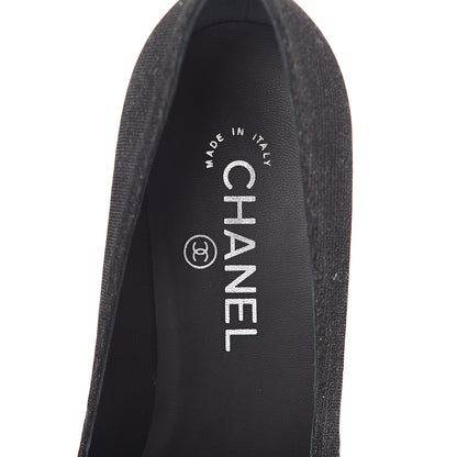 Chanel Fantasy Fabric Grosgrain Cap Toe Pumps 37.5 Black 5 of 8