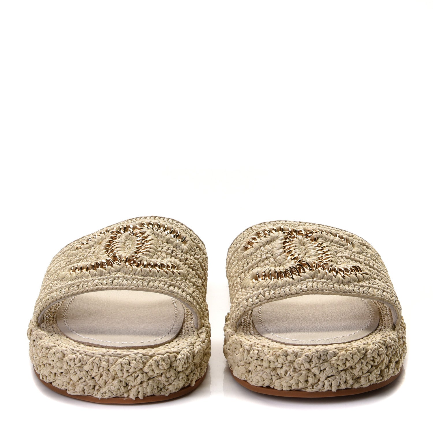 Chanel Cord Braided CC Mules 39 Light Beige 5 of 7