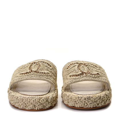 Chanel Cord Braided CC Mules 39 Light Beige 5 of 7