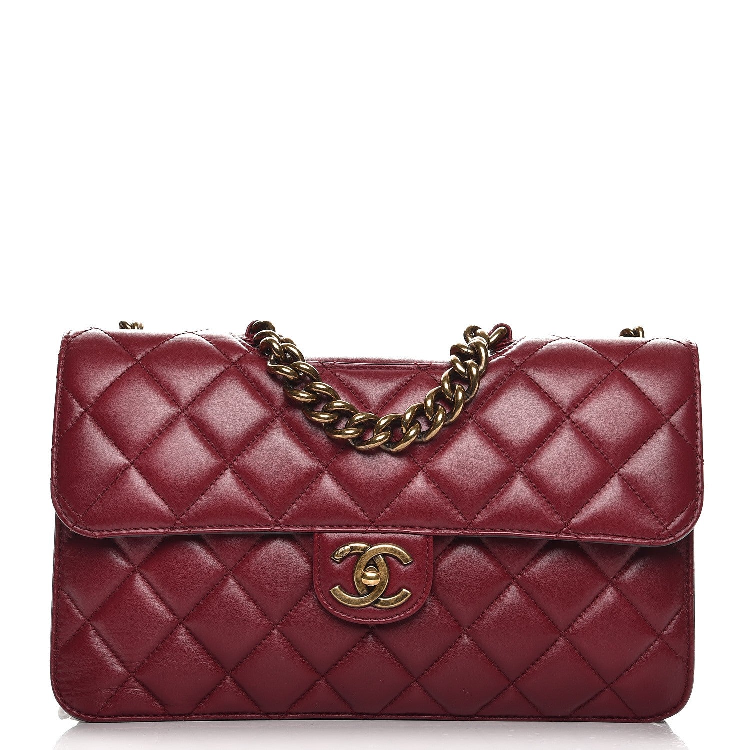 Chanel Calfskin Quilted Large Perfect Edge Flap Burgundy 1 of 9