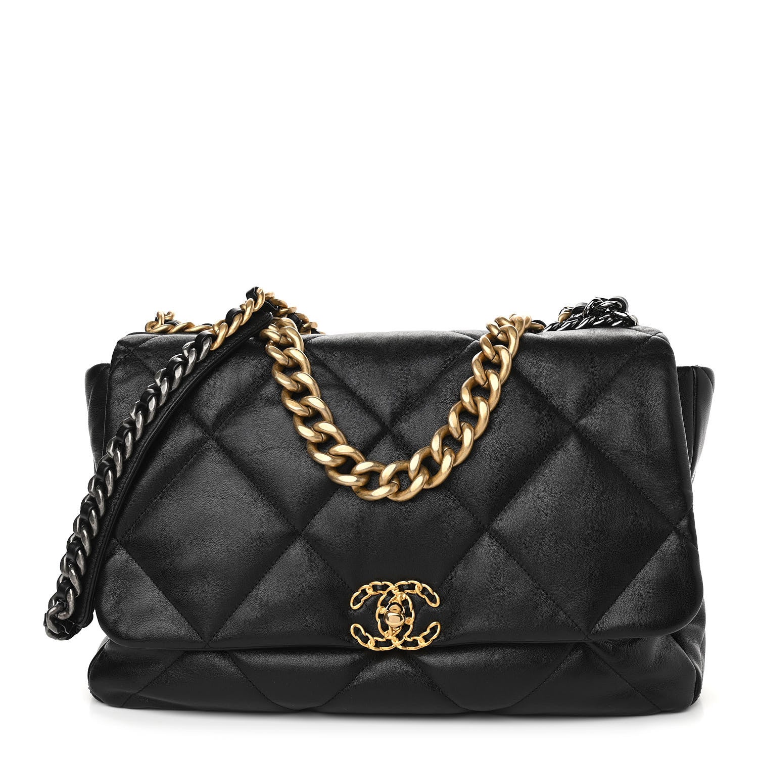 Chanel Lambskin Quilted Maxi Chanel 19 Flap Black 1 of 17