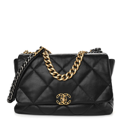 Chanel Lambskin Quilted Maxi Chanel 19 Flap Black 1 of 17