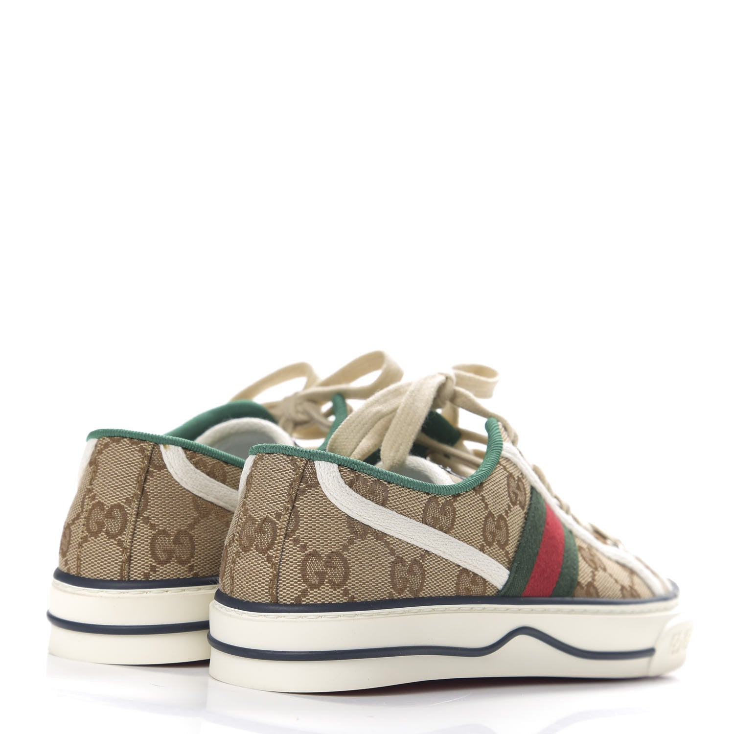 Gucci GG Monogram Web Womens 1977 Tennis Sneakers 35.5 Beige Ebony Mystic White 4 of 8