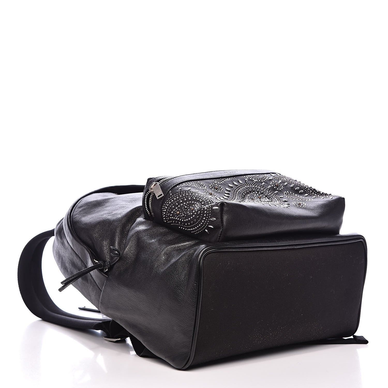 Saint Laurent Calfskin Bandana Stud City Backpack Black 4 of 13