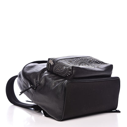 Saint Laurent Calfskin Bandana Stud City Backpack Black 4 of 13