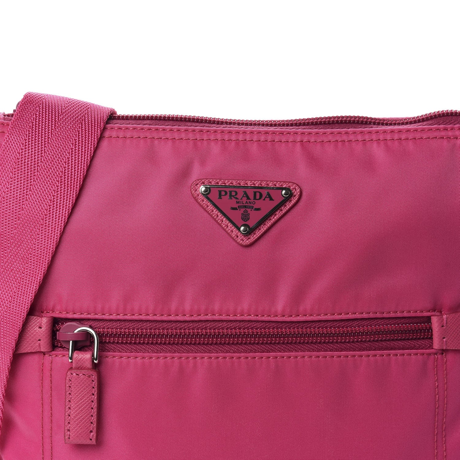 Prada Nylon Vela Flat Messenger Bag Fuxia 10 of 10