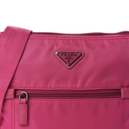 Prada Nylon Vela Flat Messenger Bag Fuxia 10 of 10