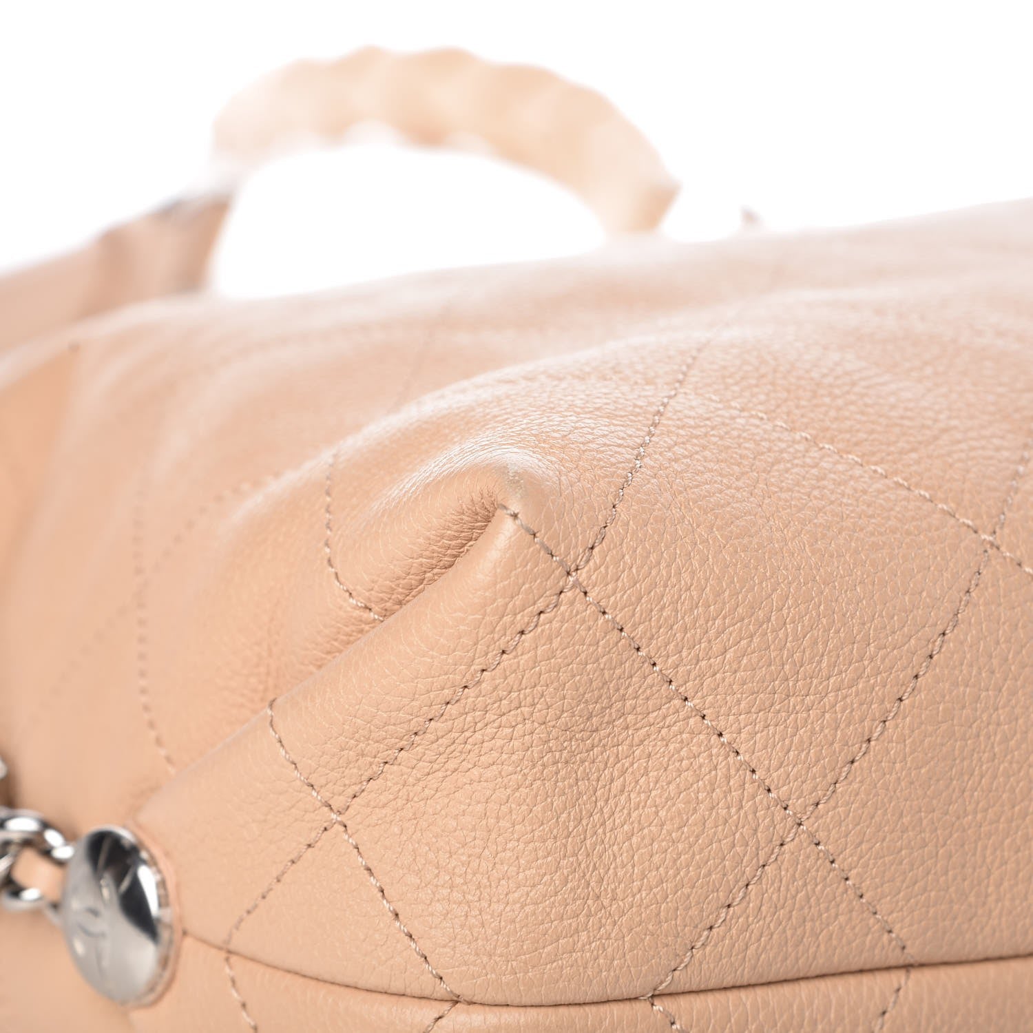 Chanel Grained Calfskin Stitched Medium Braided With Style Hobo Beige 9 of 12