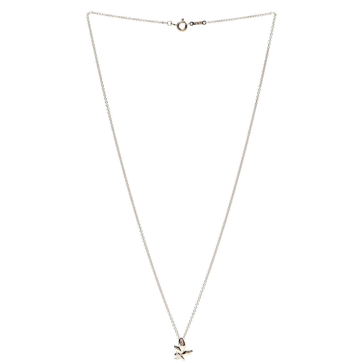 18K Rose Gold Diamond Paloma Picasso Olive Leaf Pendant Necklace
