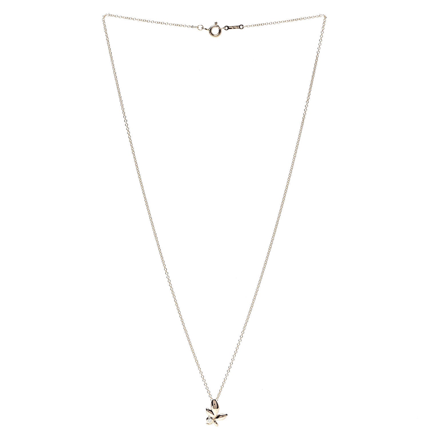 Tiffany 18K Rose Gold Diamond Paloma Picasso Olive Leaf Pendant Necklace 3 of 7