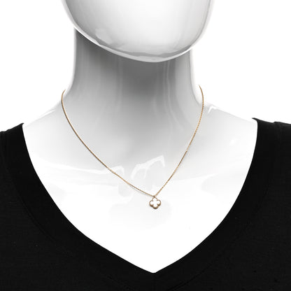 Van Cleef & Arpels 18K Yellow Gold Mother of Pearl Sweet Alhambra Pendant Necklace 2 of 6