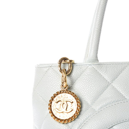 Chanel Caviar Quilted Medallion Tote Light Blue 14 of 14