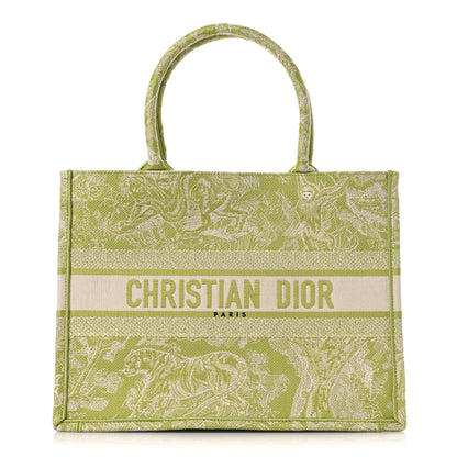 Christian Dior Canvas Embroidered Dioriviera Toile De Jouy Book Tote D-Lite Green 1 of 9