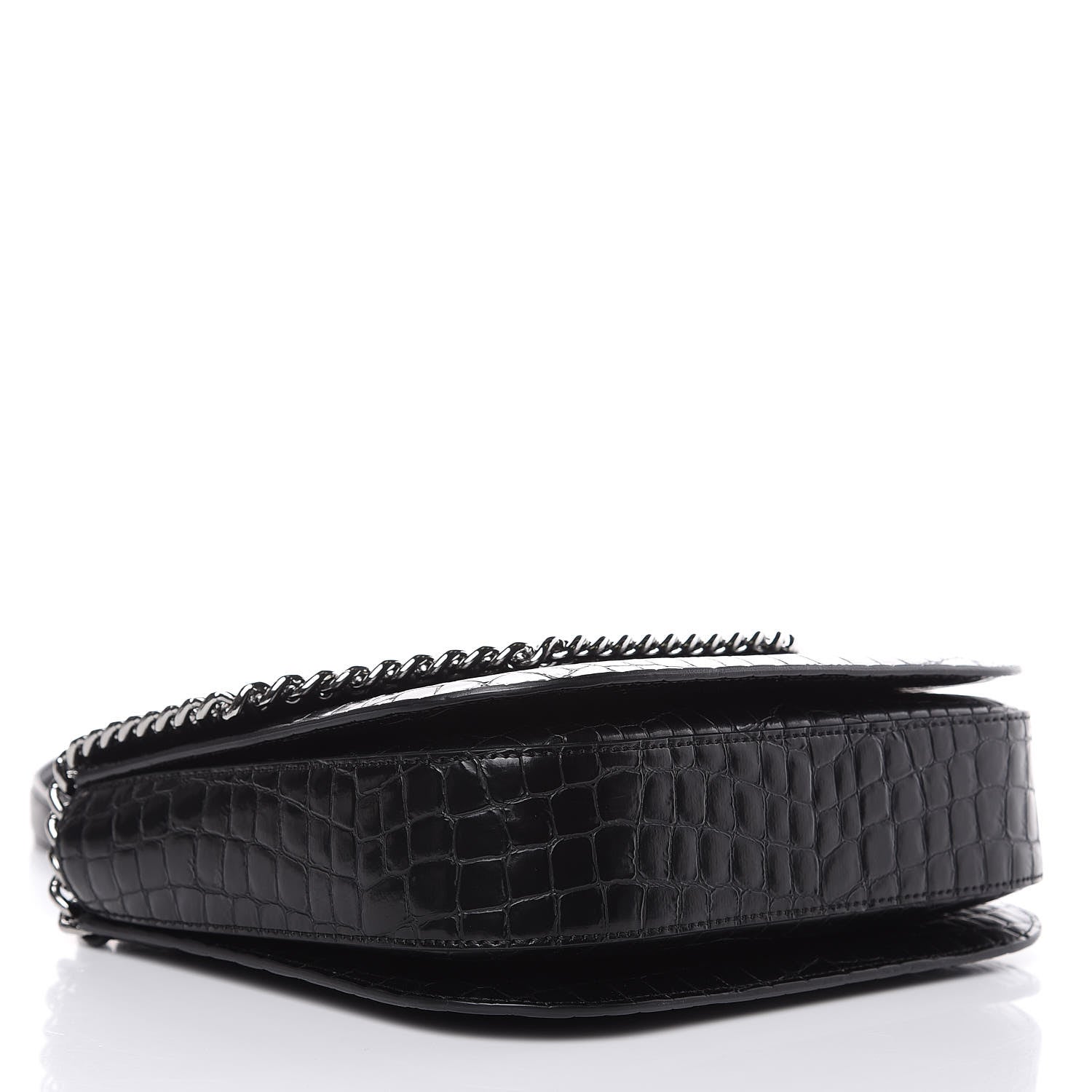 Stella McCartney Embossed Crocodile Effect Medium Falabella Box Shoulder Bag Black 4 of 8