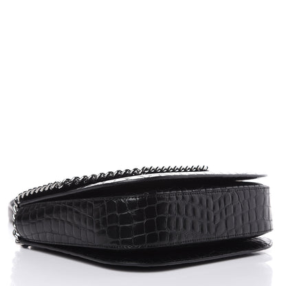 Stella McCartney Embossed Crocodile Effect Medium Falabella Box Shoulder Bag Black 4 of 8