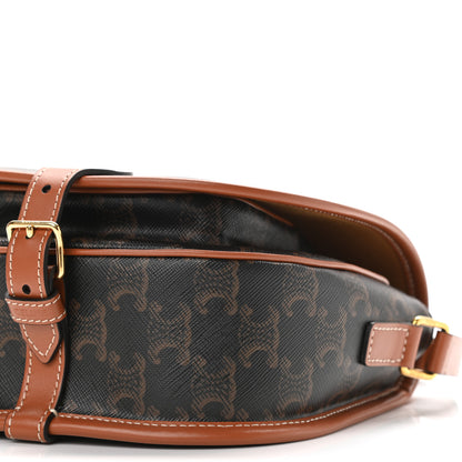 Celine Triomphe Canvas Medium Folco Bag Tan 9 of 9