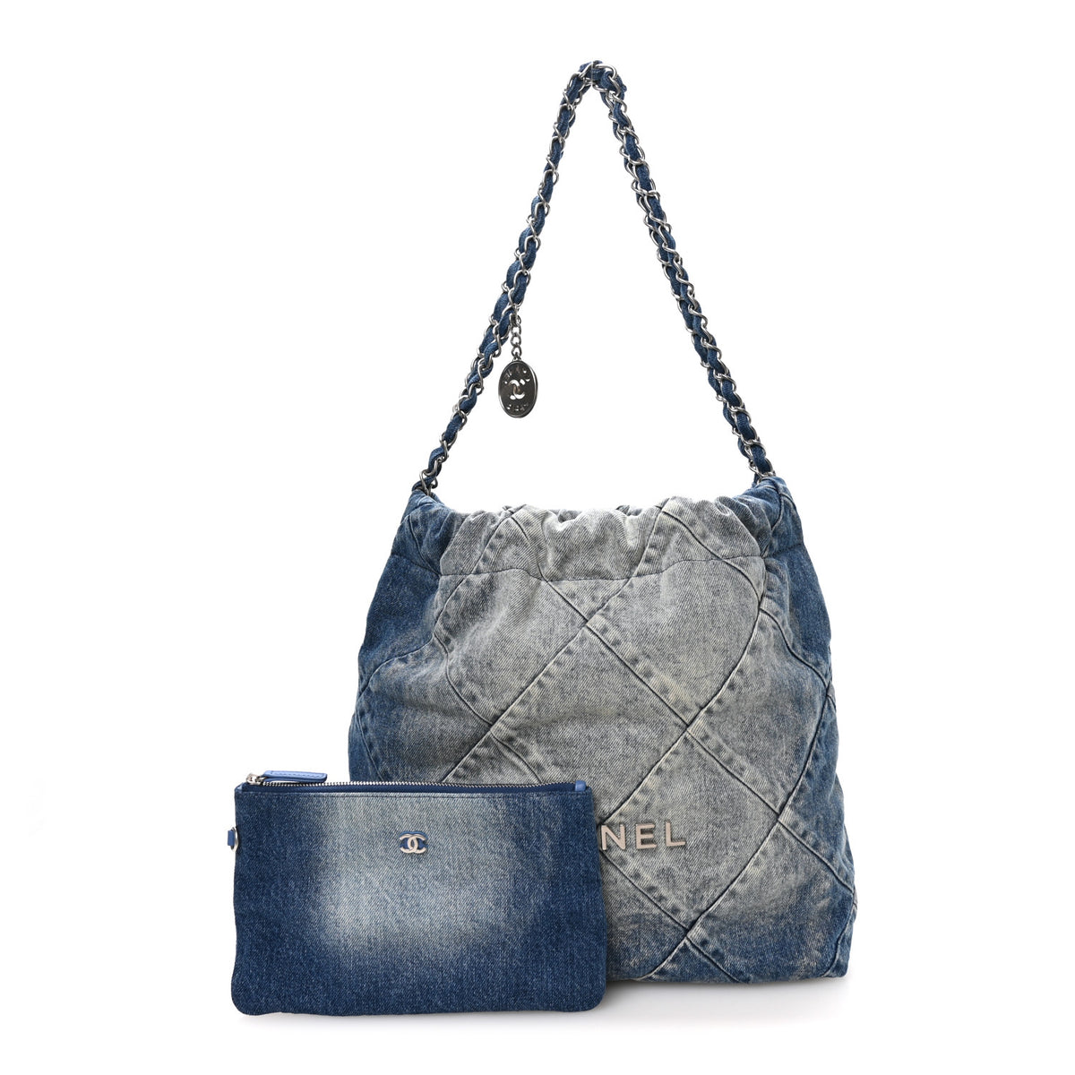 Chanel Denim Quilted Small Chanel 22 Blue 3 of 12