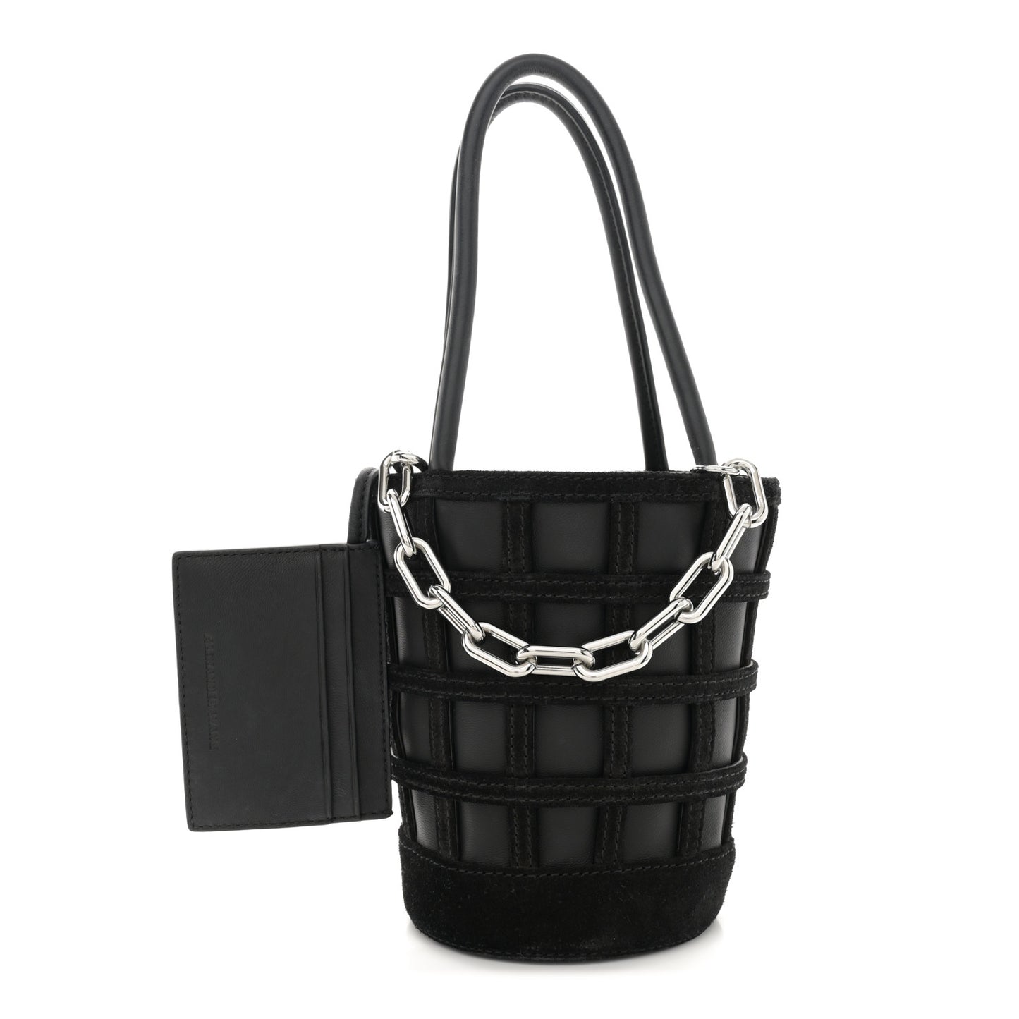 Suede Calfskin Roxy Mini Bucket Bag Black